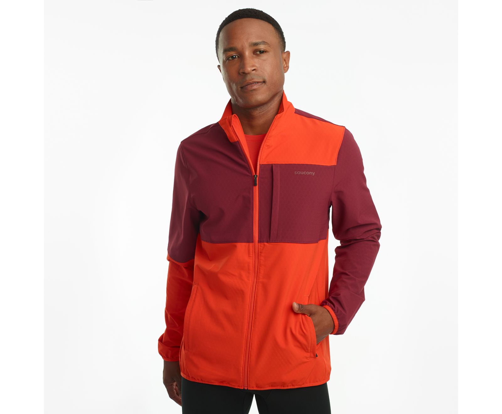 Saucony Bluster Men\'s Jackets Red / Burgundy | AU 613GSOL